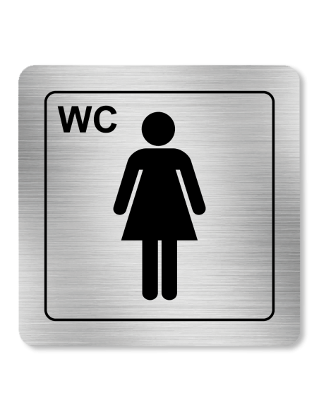 Strieborná tabuľka WC ženy 8 x 8 cm