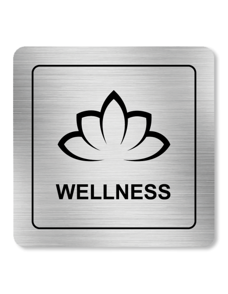 Strieborná tabuľka Wellness 8 x 8 cm