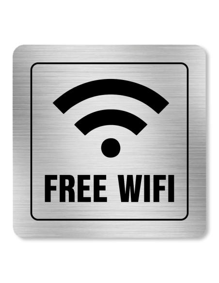 Strieborná tabuľka WIFI FREE  8 x 8 cm