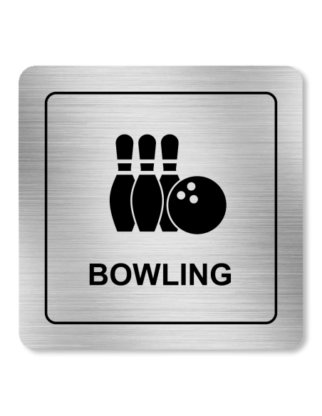 Strieborná tabuľka Bowling 8 x 8 cm