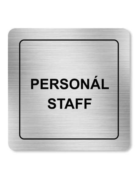 Strieborná tabuľka Personál Staff 8 x 8 cm