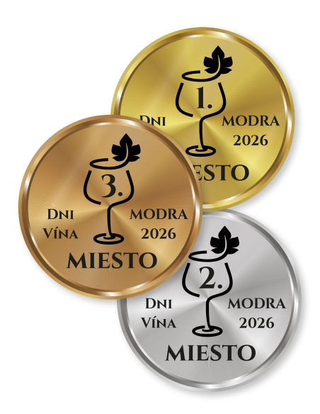 100 ks zlaté medaily na víno 25 x 25 mm 019