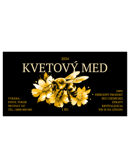 50 ks nálepky na kvetový med etikety 10 x 5 cm