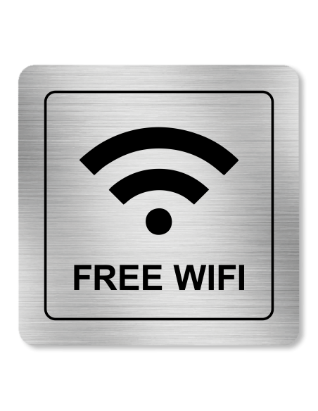 Strieborná tabuľka WIFI FREE  8 x 8 cm