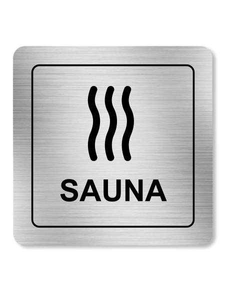 Strieborná tabuľka Sauna 8 x 8 cm