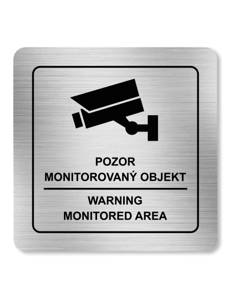 Strieborná tabuľka Monitorovaný objekt 8 x 8 cm