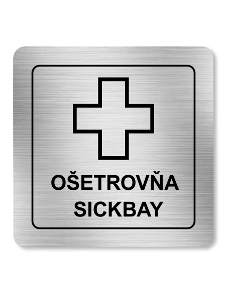 Strieborná tabuľka Ošetrovňa 8 x 8 cm