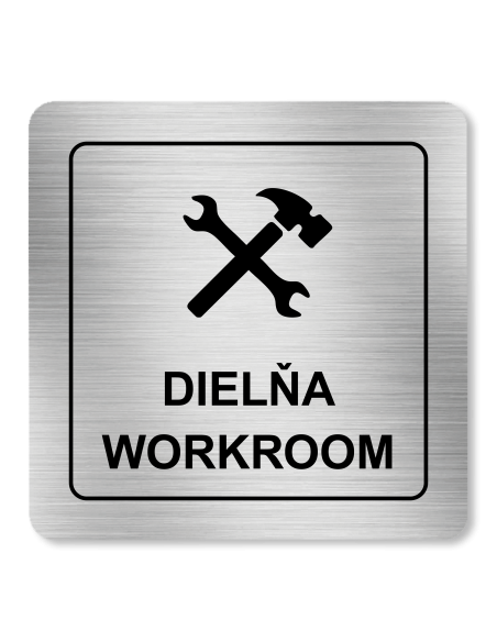 Strieborná tabuľka Dielňa 8 x 8 cm