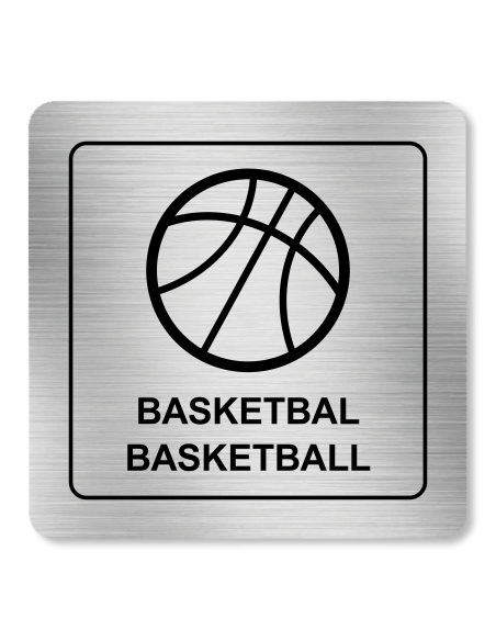 Strieborná tabuľka Basketbal 8 x 8 cm