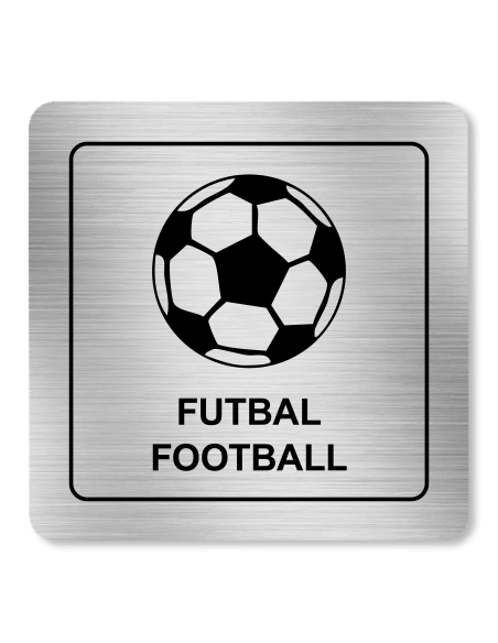 Strieborná tabuľka Futbal 8 x 8 cm
