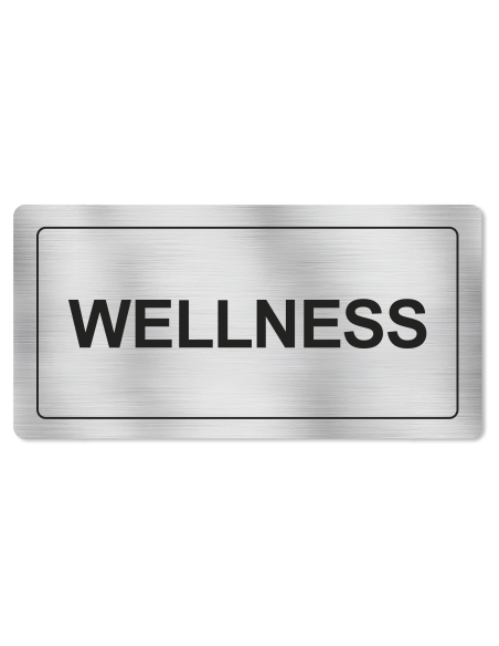 Strieborná tabuľka Wellness 16 x 8 cm