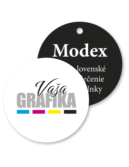 100 ks plastový štítok kruhový s vašou grafikou  003