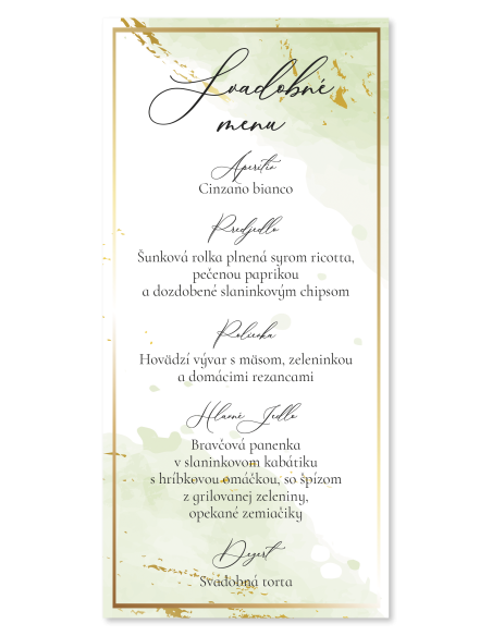 Svadobné menu zelený sen 006